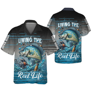 Living The Reel Life UPF Fishing Shirts, Long Sleeve Fishing Shirts, Funny Fishing Shirt, Gag Gifts For Men