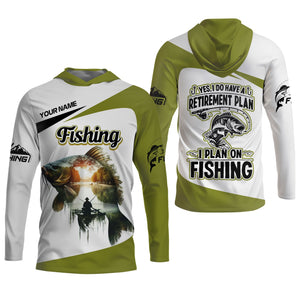 I Have a Retirement Plan Fishing UPF Shirts, Long Sleeve Fishing Shirts, Fishing Funny Shirt, Men Long Sleeve Shirt
