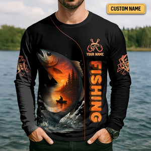 The Man The Myth The Legend, Hooded UPF Shirt, Tournament Fishing Shirt, Funny Fishing Tee Shirts, Long Sleeve Tops