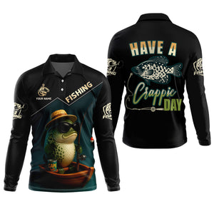 Have A Crappie Day SPF Shirts For Men, Funny Fishing Shirts, Gag Gifts For Men, Men Long Sleeve Shirt