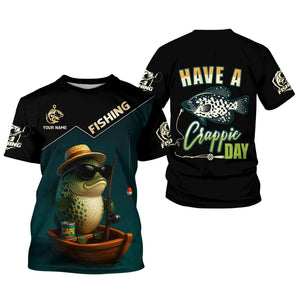 Have A Crappie Day SPF Shirts For Men, Funny Fishing Shirts, Gag Gifts For Men, Men Long Sleeve Shirt
