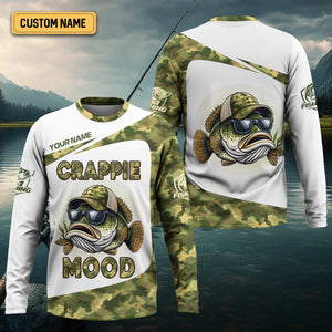 Crappie Mood Camo Fishing Shirt, SPF Shirts For Men, Gag Gifts For Men, Men Long Sleeve Shirt