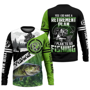 Yes I Do Have Retirement Plan To Go Fishing SPF Shirts For Men, Funny Fishing Shirts, Gag Gifts For Men