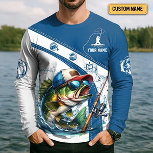 Wishin I Was Fishin, SPF Shirts For Men, Funny Fishing Shirt, Men Long Sleeve Shirt, Gift For Fisherman