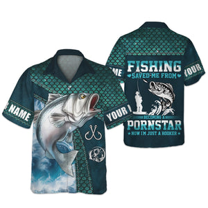 Fishing Saved Me From Becoming a Pornstar SPF Shirts For Men, Funny Fishing Shirts, Men Long Sleeve Shirt