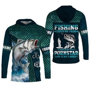 Fishing Saved Me From Becoming a Pornstar SPF Shirts For Men, Funny Fishing Shirts, Men Long Sleeve Shirt