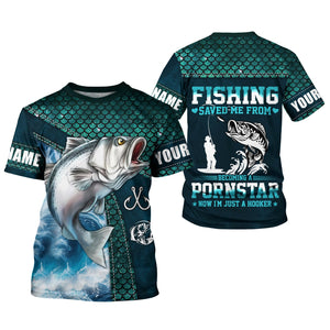 Fishing Saved Me From Becoming a Pornstar SPF Shirts For Men, Funny Fishing Shirts, Men Long Sleeve Shirt