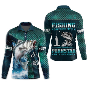 Fishing Saved Me From Becoming a Pornstar SPF Shirts For Men, Funny Fishing Shirts, Men Long Sleeve Shirt