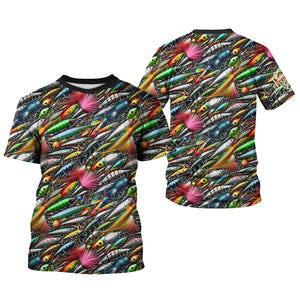 Colorful Fishing Lure SPF Shirts For Men, Long Sleeve Fishing Shirts, Hooded Sun Shirt, Mens Casual Shirts