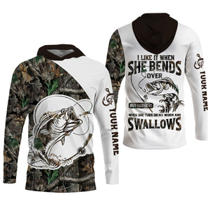 I Love It When She Bends Over Fishing Shirt, Fishing T-Shirts Funny, SPF Shirts For Men, Men Long Sleeve Shirt