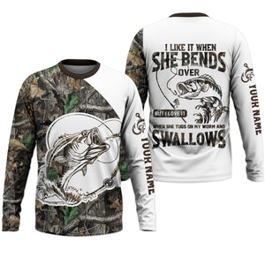 I Love It When She Bends Over Fishing Shirt, Fishing T-Shirts Funny, SPF Shirts For Men, Men Long Sleeve Shirt