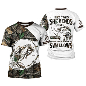 I Love It When She Bends Over Fishing Shirt, Fishing T-Shirts Funny, SPF Shirts For Men, Men Long Sleeve Shirt