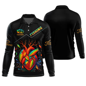 Colorful Fishing Lure UV Shirts For Men, Breathable Long Sleeve Shirt, Hooded Sun Shirt, Mens Casual Shirts