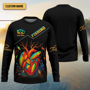 Colorful Fishing Lure UV Shirts For Men, Breathable Long Sleeve Shirt, Hooded Sun Shirt, Mens Casual Shirts