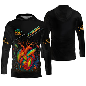 Colorful Fishing Lure UV Shirts For Men, Breathable Long Sleeve Shirt, Hooded Sun Shirt, Mens Casual Shirts