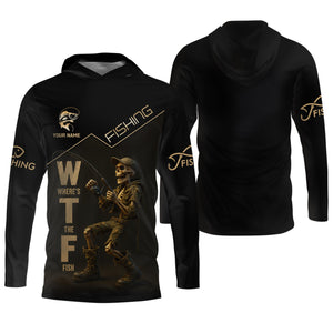 Where's The Fish, Funny Skeleton Fishing Shirts, UPF Fishing Shirts, Gag Gifts For Men, Funny Fishing Shirt