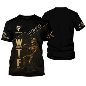 Where's The Fish, Funny Skeleton Fishing Shirts, UPF Fishing Shirts, Gag Gifts For Men, Funny Fishing Shirt