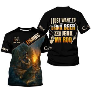 Drink Beer Funny Fishing Shirts, SPF Long Sleeve Shirts, Sun Shirts For Men, Hooded Long Sleeve Shirt