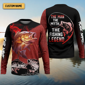 The Man The Myth The Legend, Breathable Long Sleeve Shirt, Funny Fishing T-Shirt, Men Long Sleeve Shirt