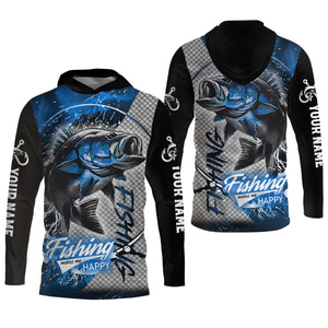 Fishing Makes Me Happy UV Shirts For Men, SPF Long Sleeve Shirts, Breathable Long Sleeve Shirt