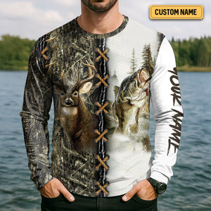 Fishing And Hunting, Reindeer Shirt, UPF Fishing Shirts, Long Sleeve Fishing Shirts, Men Long Sleeve Shirt
