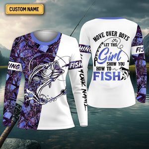 How To Fish, Purple Fishing Shirt, Fishing UPF Shirts, Funny Fishing Shirts, UV Shirts For Women, Long Sleeve Sun Shirt