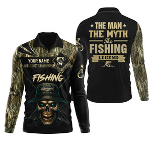The Man The Myth The Legend, SPF Long Sleeve Shirts, SPF Shirts For Men, Fishing UPF Shirts, Sun Shirts For Men