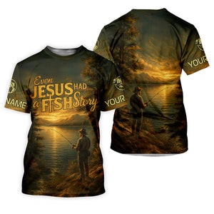 Bible Story Fish And Bread, Long Sleeve Fishing Shirts, SPF Shirts For Men, Fishing UPF Shirts, Sun Shirts For Men
