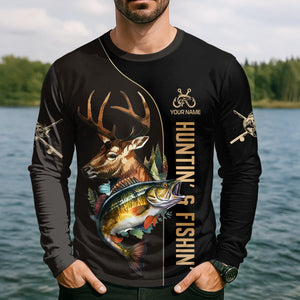 Gone Fishing And Be Back To Go Hunting, Men Fishing Shirt, SPF Long Sleeve Shirts, Funny Fishing Shirt
