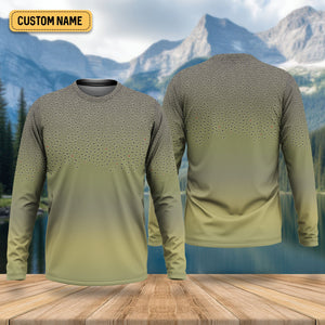 Green Brook Trout Skin UPF Fishing Shirts, Hooded Sun Shirt, Personalized Fishing Gifts, UV Shirts For Men