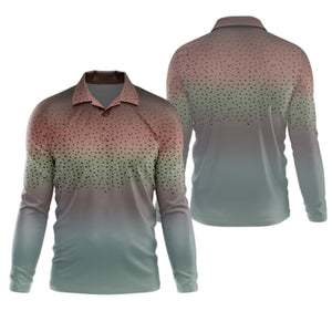 Rainbow Brook Trout Skin UPF Fishing Shirts, Hooded Sun Shirt, Personalized Fishing Gifts, UV Shirts For Men