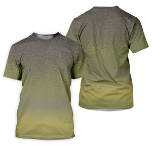 Green Brook Trout Skin UPF Fishing Shirts, Hooded Sun Shirt, Personalized Fishing Gifts, UV Shirts For Men