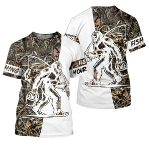 Sasquatch Fishing SPF Long Sleeve Shirts, Funny Fishing Shirt, Fishing Gifts For Men, Men's Fishing Shirt