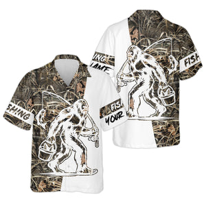 Sasquatch Fishing SPF Long Sleeve Shirts, Funny Fishing Shirt, Fishing Gifts For Men, Men's Fishing Shirt