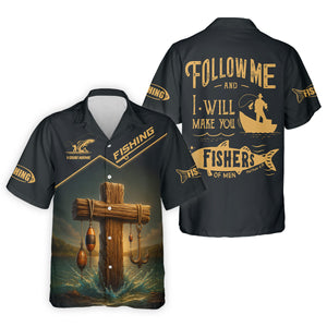 Follow Me And I Will Make You Fishers Of Men Fishing UPF Shirts, Jesus Fishing Shirt, Funny Fishing Shirt
