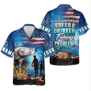 Just Another Beer Drinker With A Fishing Problem UPF Fishing Shirt, Funny Fishing Shirt, Women Fishing Shirts