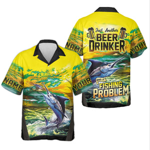 Just Another Beer Drinker With A Fishing Problem Men's Fishing Shirt, UPF Fishing Shirt, Fishing Gifts For Men