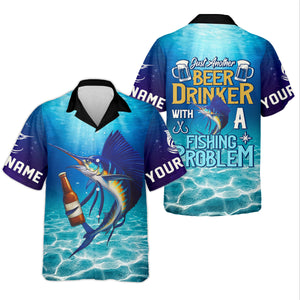 Just Another Beer Drinker With A Fishing Problem Marlin Fishing Shirt, Funny Fishing Shirt, Men's Fishing Shirt