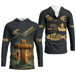 Follow Me And I Will Make You Fishers Of Men Fishing UPF Shirts, Jesus Fishing Shirt, Funny Fishing Shirt