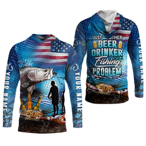 Just Another Beer Drinker With A Fishing Problem UPF Fishing Shirt, Men's Fishing Shirts, Funny Fisherman Gift