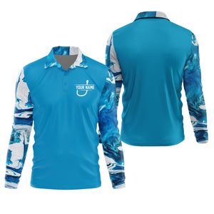 Blue Fishing SPF Shirt, Funny Fishing Shirt, Fisherman Outfit, Mens Casual Shirts