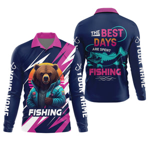Gone Fishing, The Best Days Are Spent Fishing, Funny Bear Fishing Shirt, SPF Shirt, Fisherman Outfit, Mens Casual Shirts