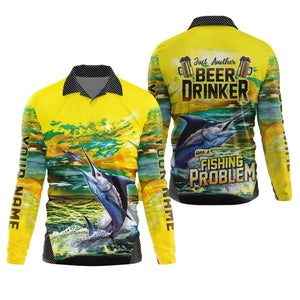 Just Another Beer Drinker With A Fishing Problem Men's Fishing Shirt, UPF Fishing Shirt, Fishing Gifts For Men