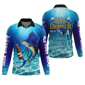 Just Another Beer Drinker With A Fishing Problem Marlin Fishing Shirt, Funny Fishing Shirt, Men's Fishing Shirt