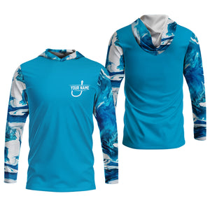 Blue Fishing SPF Shirt, Funny Fishing Shirt, Fisherman Outfit, Mens Casual Shirts