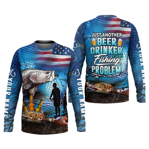 Just Another Beer Drinker With A Fishing Problem UPF Fishing Shirt, Men's Fishing Shirts, Funny Fisherman Gift