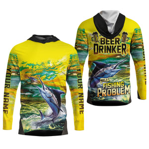 Just Another Beer Drinker With A Fishing Problem Men's Fishing Shirt, UPF Fishing Shirt, Fishing Gifts For Men