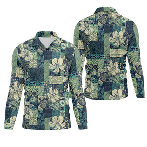 Tribal Aztec Pattern Fishing UPF Shirts, Tropical Floral Men Fishing Shirt, Gift For Fisherman