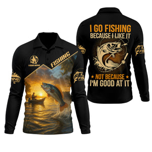 I Go Fishing Because I Like It SPF Shirt, Fisherman Outfit, Mens Casual Shirts