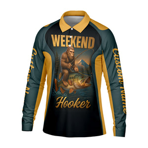 Weekend Hooker Sasquatch Fishing UPF Shirts, Funny Fishing Shirt, Men's Fishing Shirt